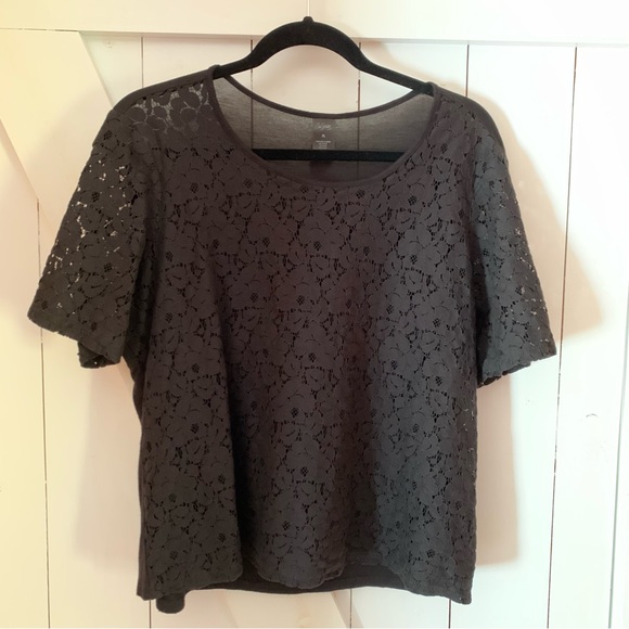Black Lace Sheer Blouse - Picture 13 of 15